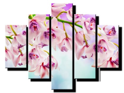 5 dielny obraz zasnena orchidea-Viac dielny obraz-Moderne obrazy na stenu-Obraz na stenu