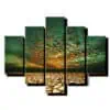 5 dielny obraz zelený západ slnka-Viac dielny obraz-moderne obrazy na stenu