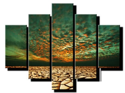 5 dielny obraz zelený západ slnka-Viac dielny obraz-moderne obrazy na stenu