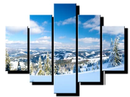 5 dielny obraz zima v horach-Viac dielny obraz-moderne obrazy na stenu