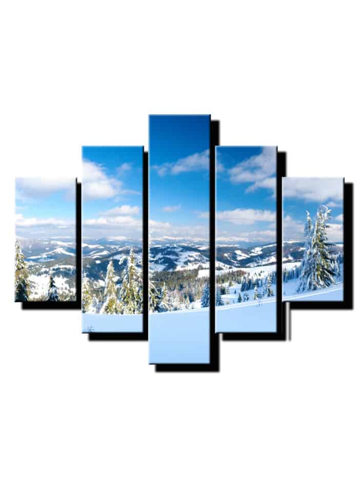 5 dielny obraz zima v horach-Viac dielny obraz-moderne obrazy na stenu