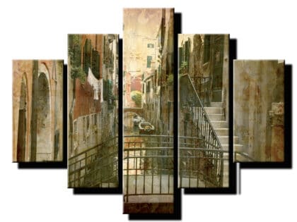5 dieny obraz stará ulica mesta-Viac dielny obraz-moderne obrazy na stenu