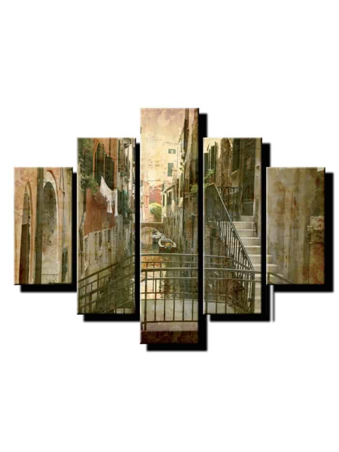 5 dieny obraz stará ulica mesta-Viac dielny obraz-moderne obrazy na stenu