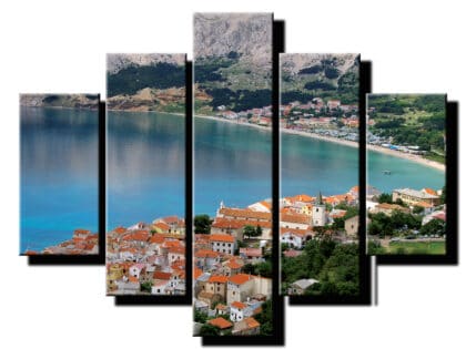 5 duelny obraz pobrezne mesto-Viac dielny obraz-Moderne obrazy na stenu-Obraz na stenu