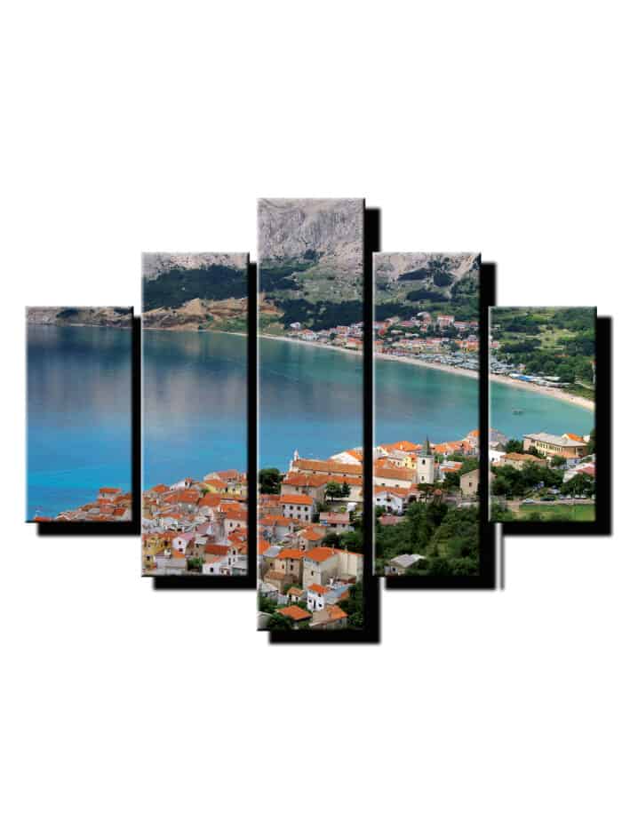 5 duelny obraz pobrezne mesto-Viac dielny obraz-Moderne obrazy na stenu-Obraz na stenu