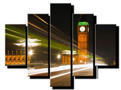 5dielny obraz big ben v noci-viac dielny obraz-moderne obrazy na stenu
