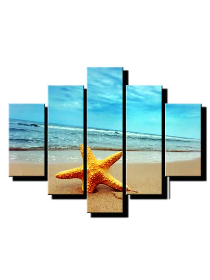 5dielny obraz hviezdica v piesku-viac dielny obraz-moderne obrazy na stenu
