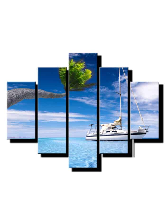 5dielny obraz jachta na oceane-viac dielny obraz-onlinefotka