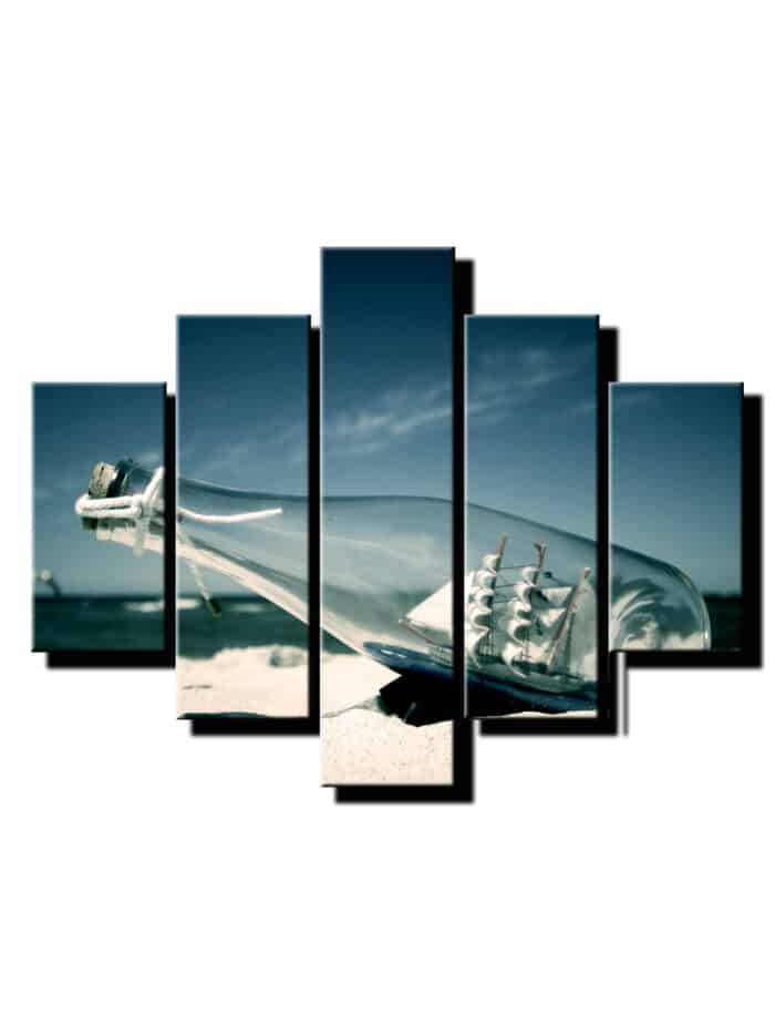 5dielny obraz lod v sklenenej flaske-viac dielny obraz-moderne obrazy na stenu