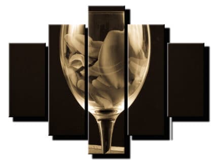 5dielny obraz lupene v pohari-viac dielny obraz-onlinefotka