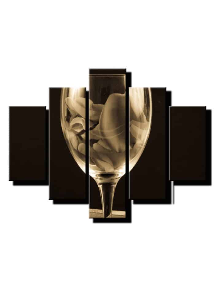 5dielny obraz lupene v pohari-viac dielny obraz-onlinefotka