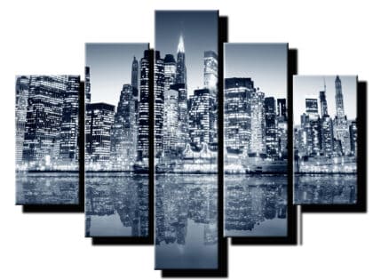 5dielny obraz mesto v noci-viac dielny obraz-onlinefotka