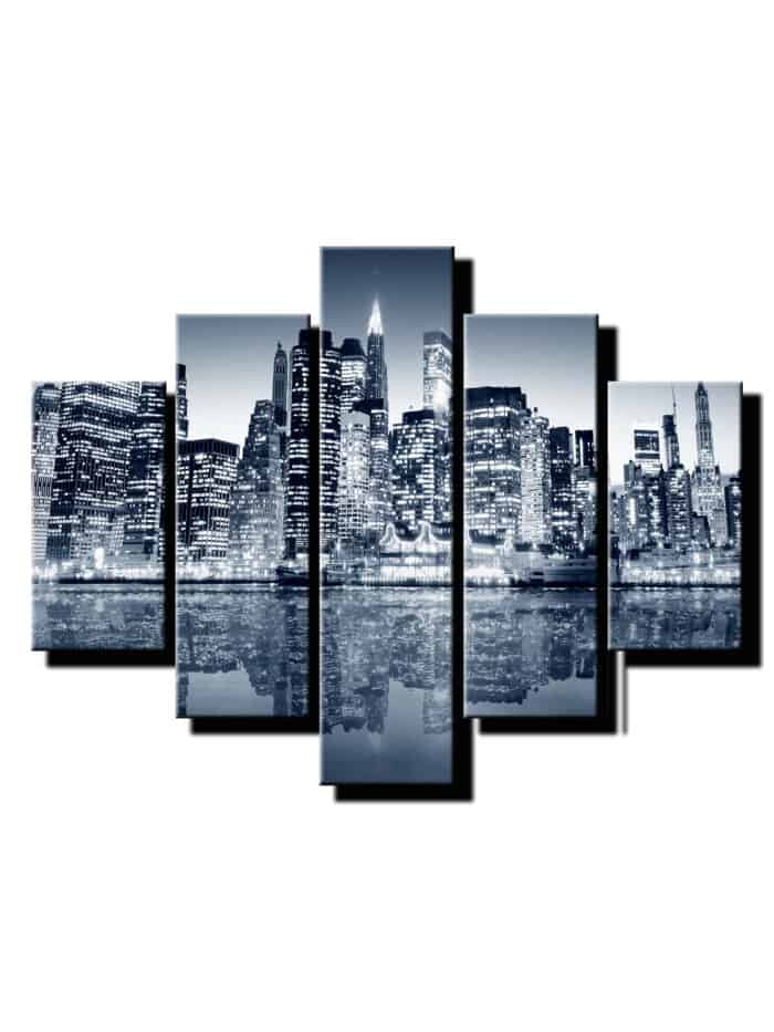 5dielny obraz mesto v noci-viac dielny obraz-onlinefotka