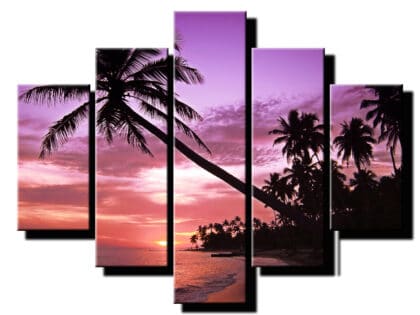 5dielny obraz palma podvecer-viac dielny obraz-onlinefotka