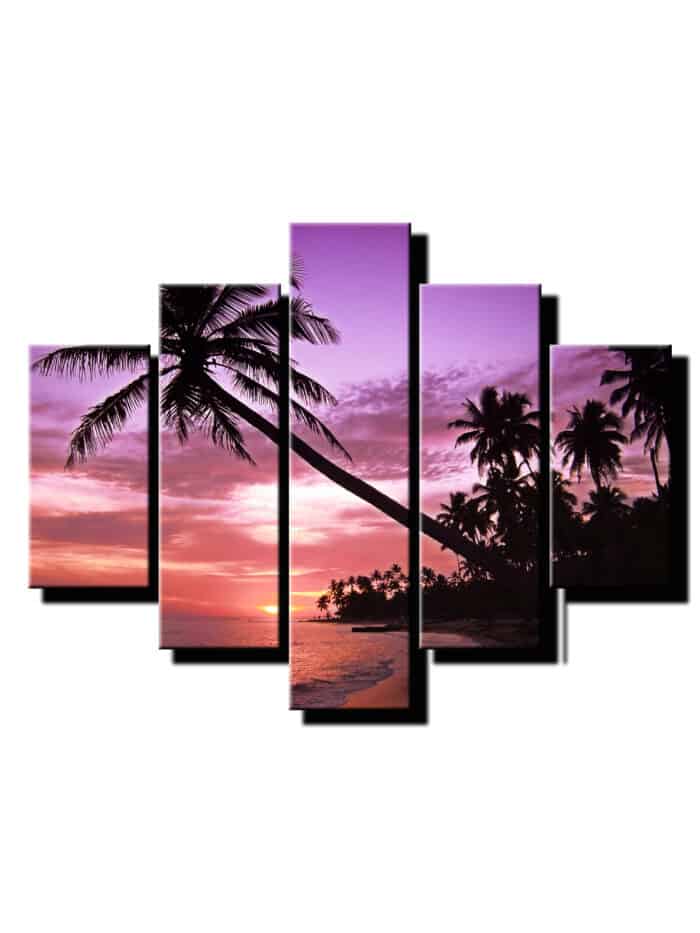 5dielny obraz palma podvecer-viac dielny obraz-onlinefotka