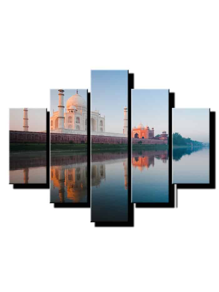 5dielny obraz veža pri jazere -Viac dielny obraz-moderne obrazy na stenu