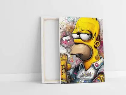 Obraz na plátne-Homer Simpson s pivom v štýle street art-Fotka na plátno-Onlinefotka.sk